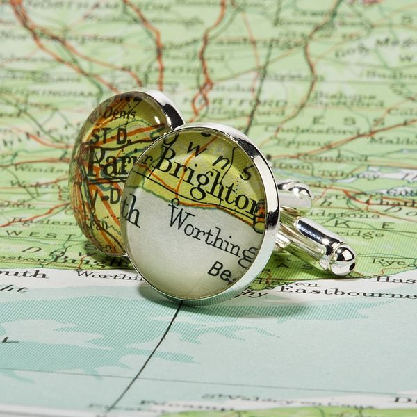 Brighton personalised vintage map cufflinks