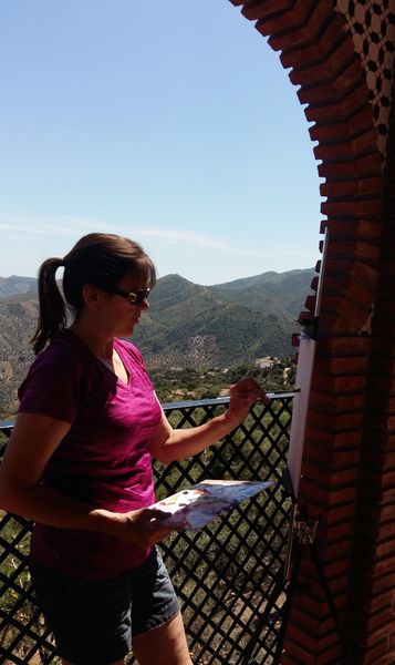Al fresco painting in the sun