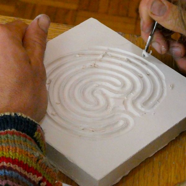 Plaster carving Labyrinths