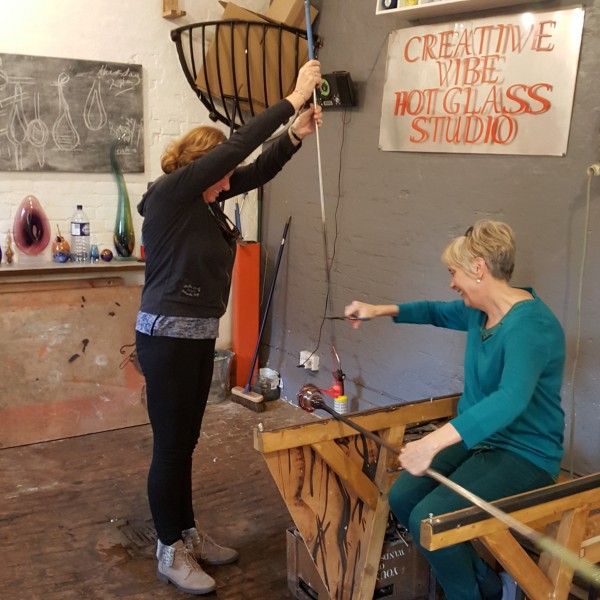 Students working together in studio