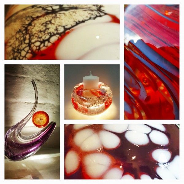 Glass colour effects created at Creative Vibe glassblowing  studio