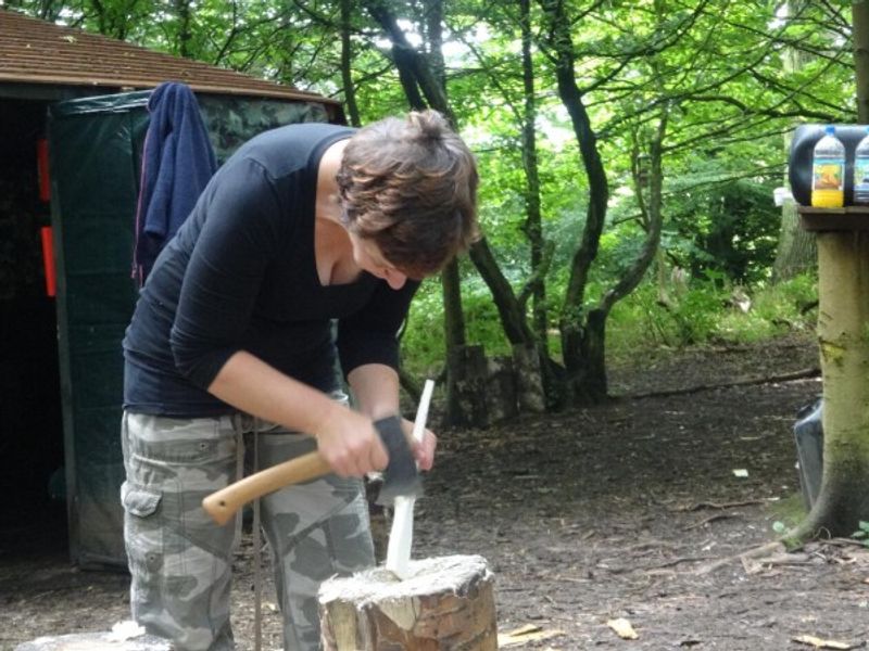 Carving with an axe