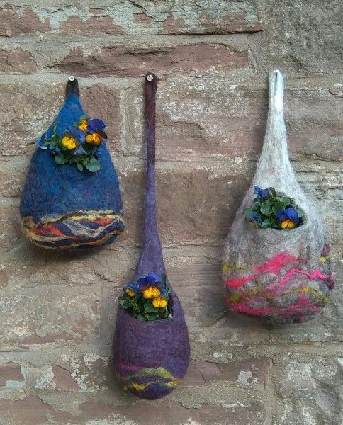 Felt hanging planters