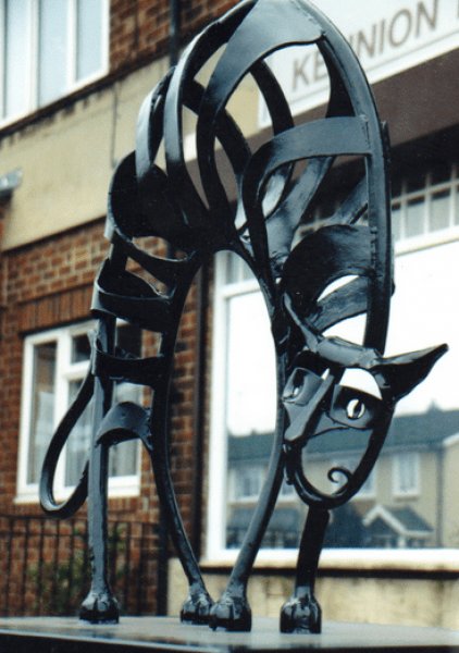 Cast iron cat by artist blacksmith and tutor Julian Wadsworth 