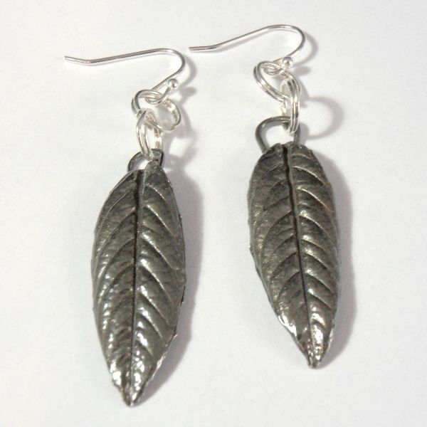 Silver Leaf Earrings - Silver Clay Jewellery Classes in London