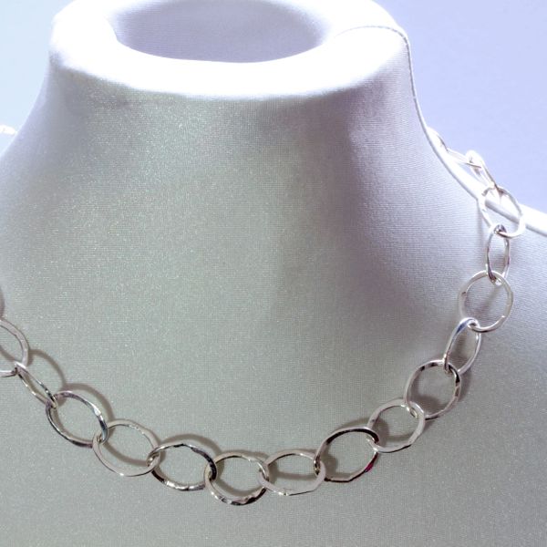 Hand fabricated silver chain - suitable for beginner or intermediate silver jewellery sessions