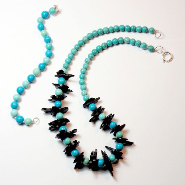 Bead Stringing - Turquoise Necklace and Bracelet - Jewellery Making Tuition in London