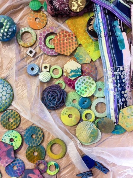 Painted washers and recycled shapes