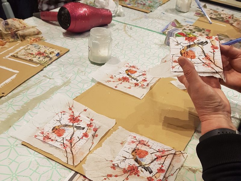 Decoupaged Vintage Coasters Workshop at From Loft to Loved in Sedgefield