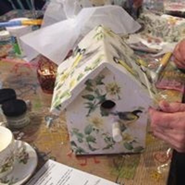 Decoupaged wooden bird box at From Loft to Loved in Sedgefield