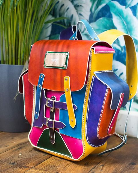 Bright and colourful backpack, a hand made unique item. Design your own.