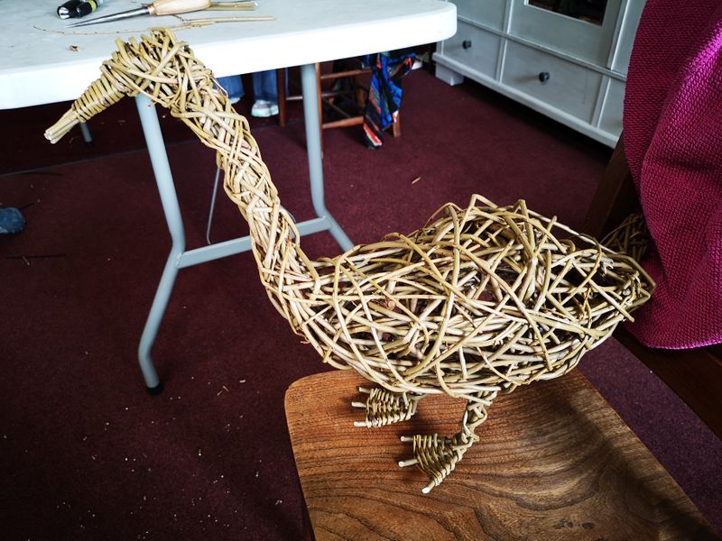 student willow goose sculpture