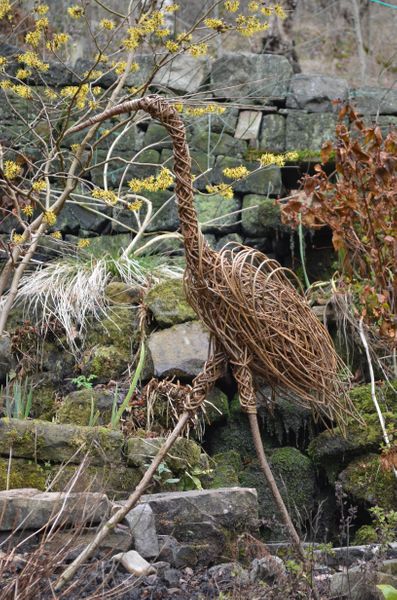 Heron Willow Sculpture at Creative with Nature Todmorden West Yorkshire