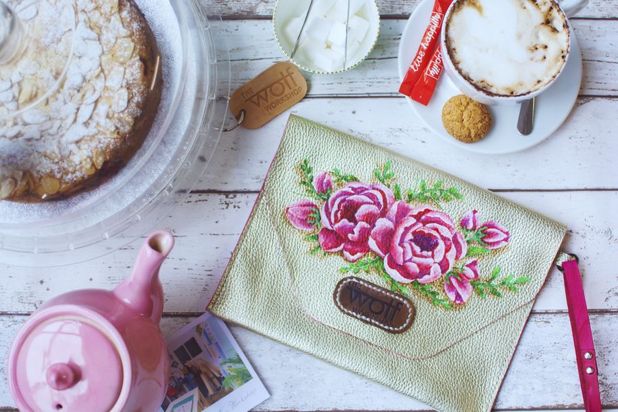 One of our clutch purses and the Cucina Cafe afternoon tea for Mothers day