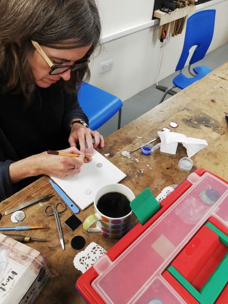 Enamelling class at Cambridge Art Makers with Sheila McDonald