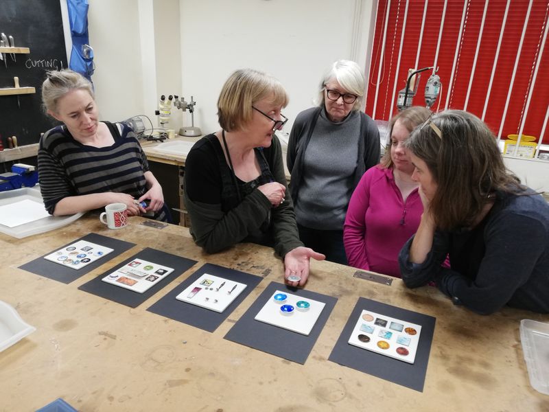 Enamelling class at Cambridge Art Makers with Sheila McDonald