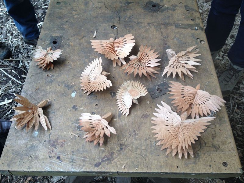 Fan bird carving at Greenwood Days