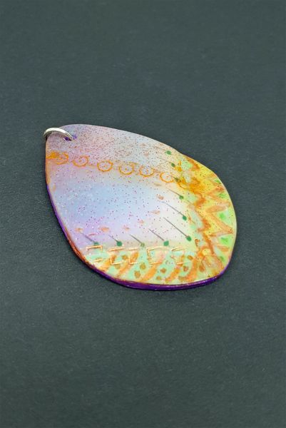 Mixed media pendant