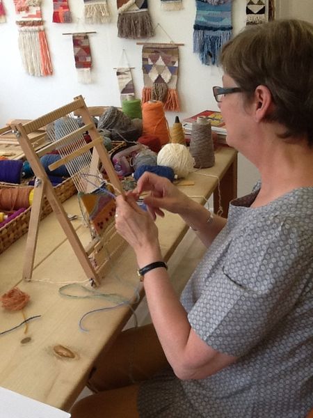 LYL Student weaving seascape