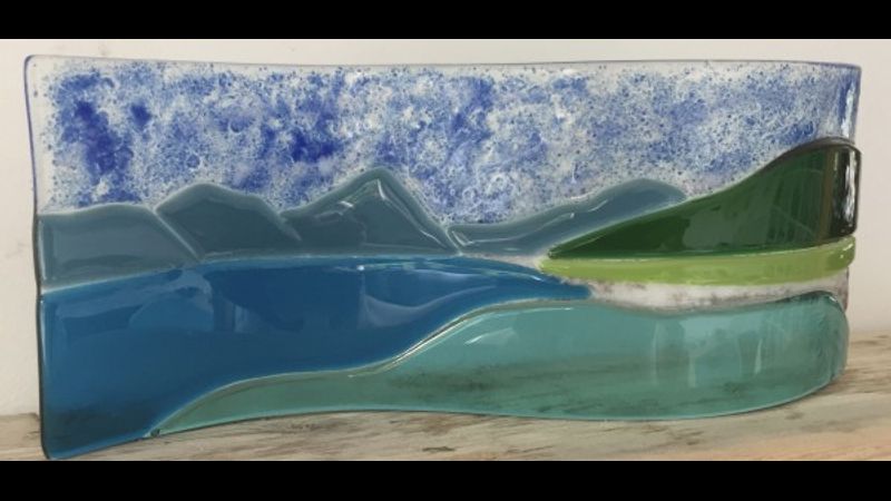 Gorgeous flowing lines of Luskentyre, beautifully portrayed by Isobel on our Full day Introduction to Glass Fusing.