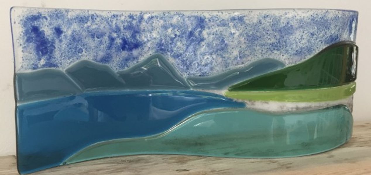 Gorgeous flowing lines of Luskentyre, beautifully portrayed by Isobel on our Full day Introduction to Glass Fusing.