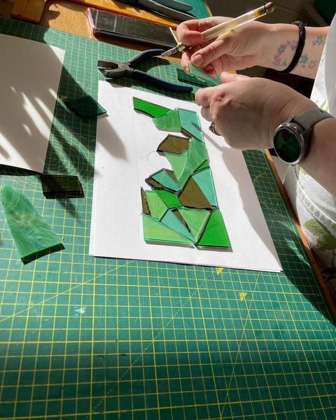 Green glass patchwork!