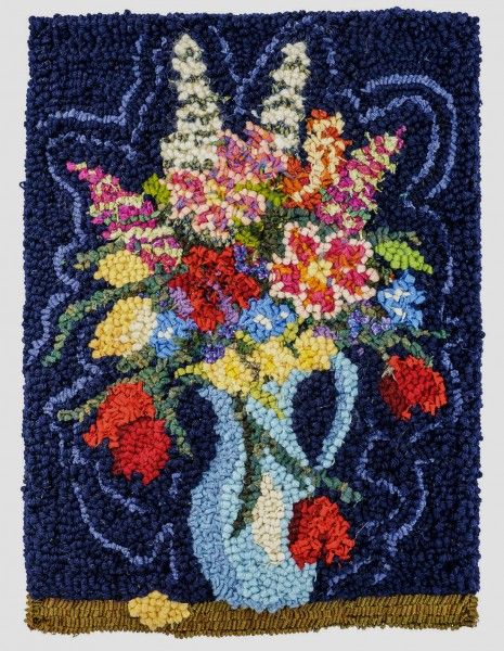 Hooked rag rug - recycled woollens