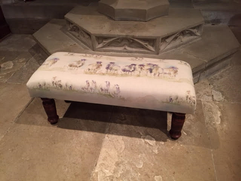 A new large footstool with hand-turned legs made by a course participant