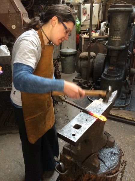 'Striking while the irons hot'  at a Hot Metal Works Blacksmith Experience day