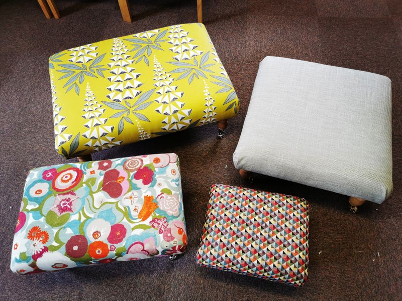 4 beautiful footstools completed on another fun weekend