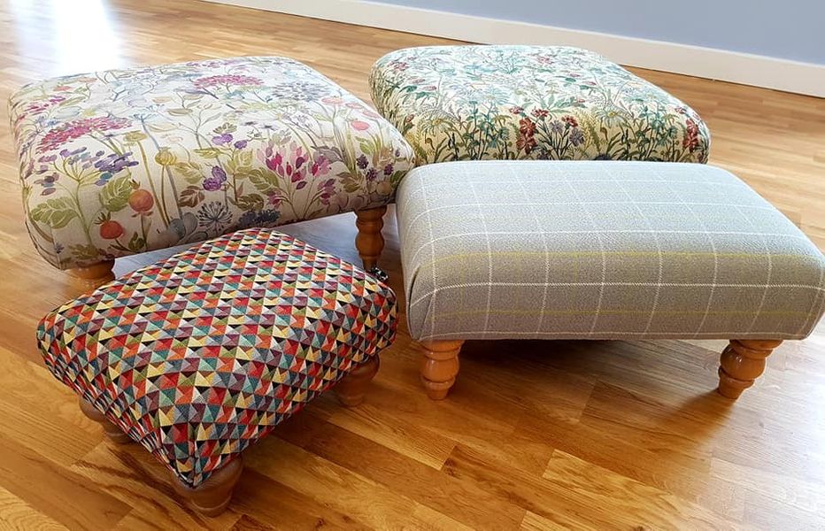 Four beautiful finished footstools!