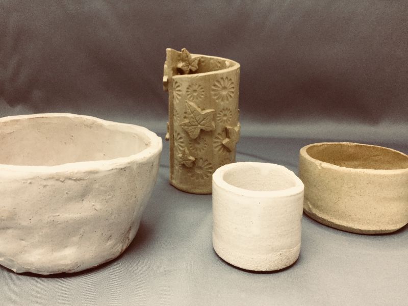 Pottery thrown on potters wheel, Pinch Pot and slab rolling tea light