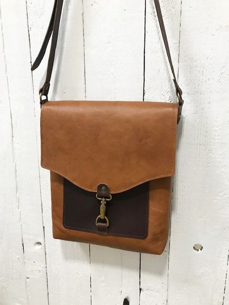 Kirsten's leather messenger bag