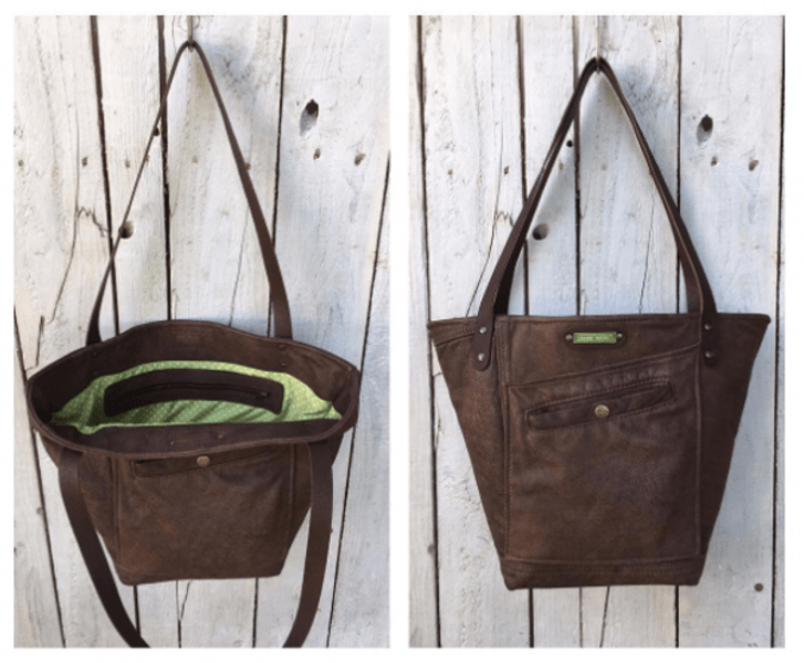 Upcycled jacket bucket bag