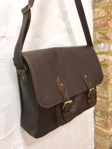 Veg tan leather satchel