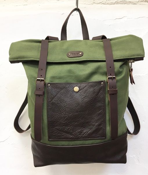 canvas and leather rucksack