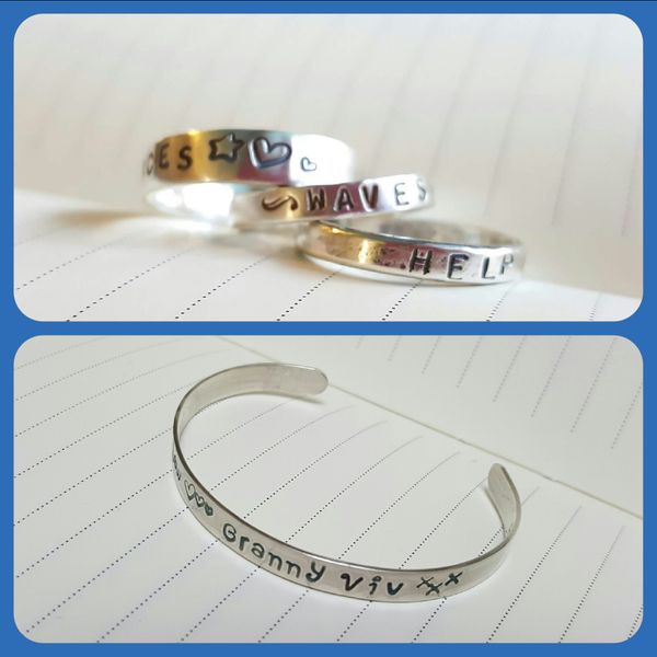 Stamping on open rings and bangles