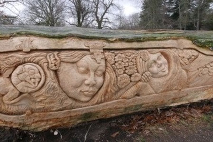 Faery Trunk. Tree Carving Commission at Cannon Hall, Barnsley by Jason Turpin-Thomson, Sheffield.