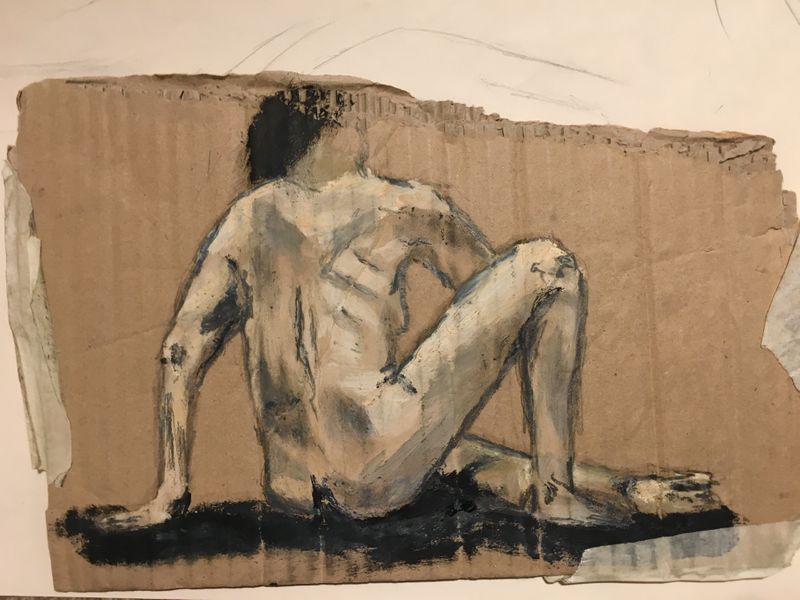 Student's contemporary life drawing from 2019