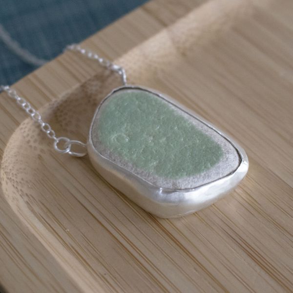 Student's pendant from Sea Glass Pendant workshop in Hampshire