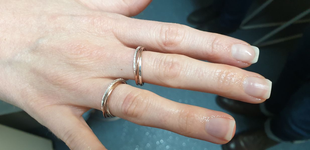 Helen's Birthday Rings & Things Party Beautiful Russian style silver and bronze combination rings