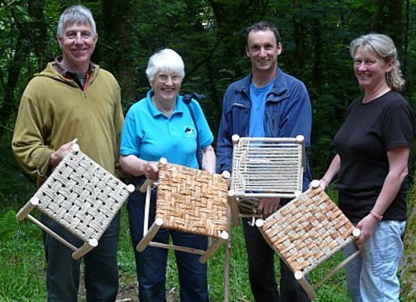 Course participants with their stools