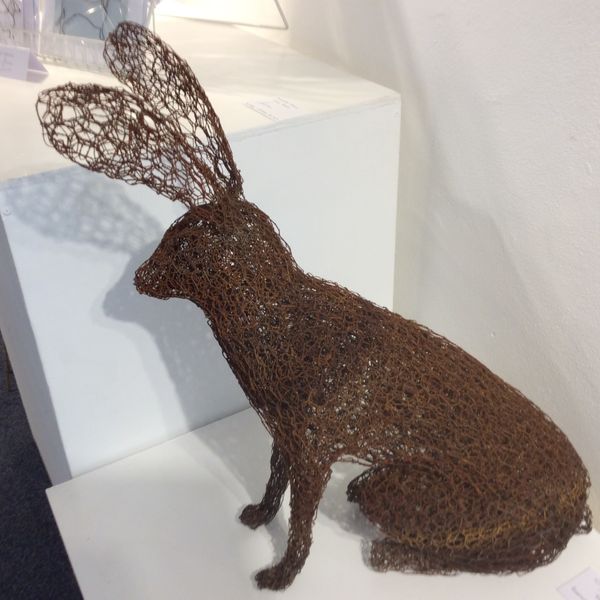 Wire hare sculpture