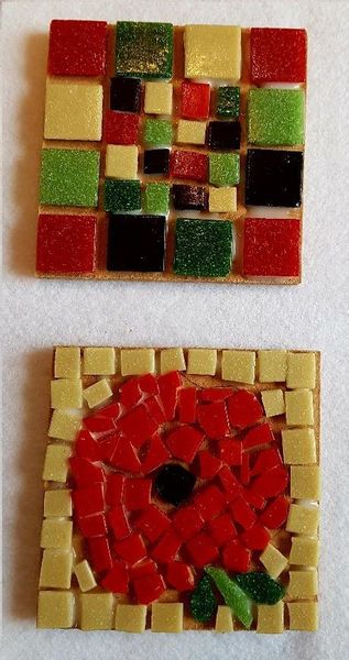 Poppy and mixed square coasters