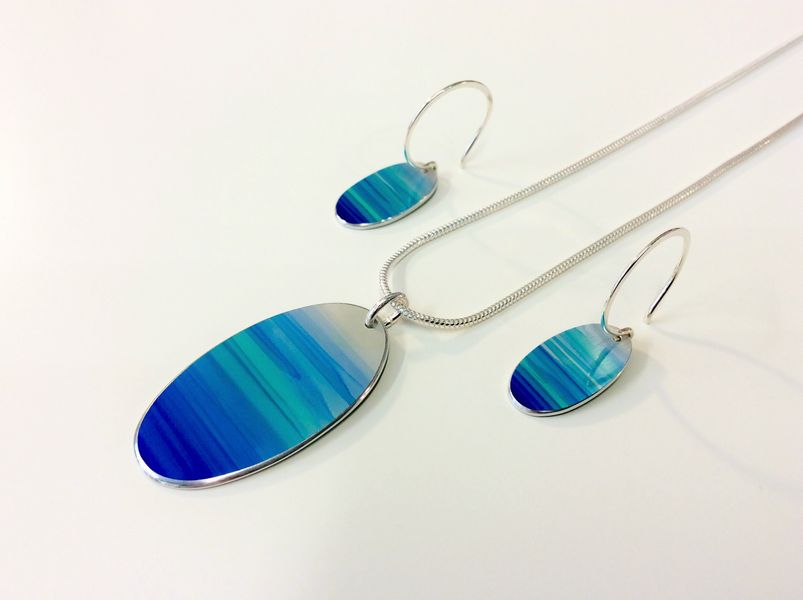 Blue jewellery set by Jenna McDonald
