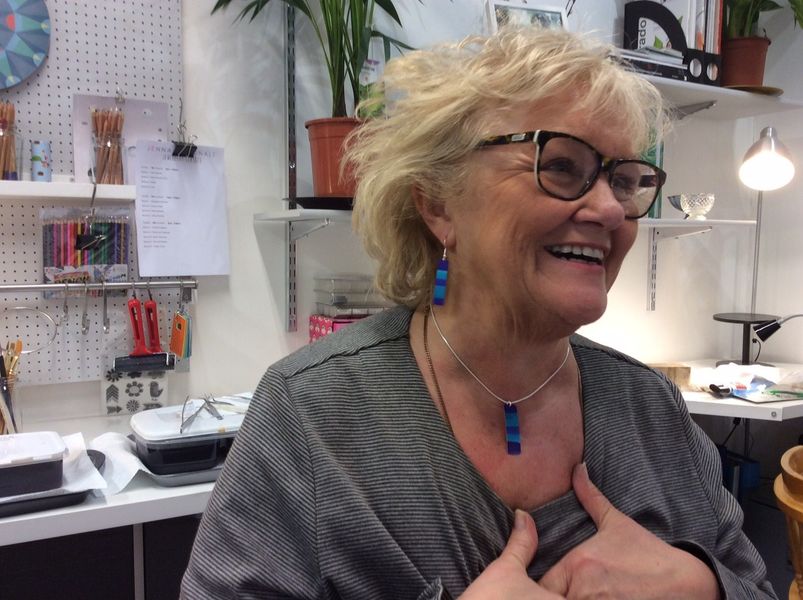 Annie was delighted with her jewellery set she created in this workshop