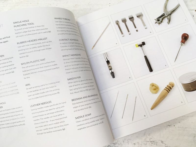Sew Luxe Leather book by Rosanna Clare Gethin tools list