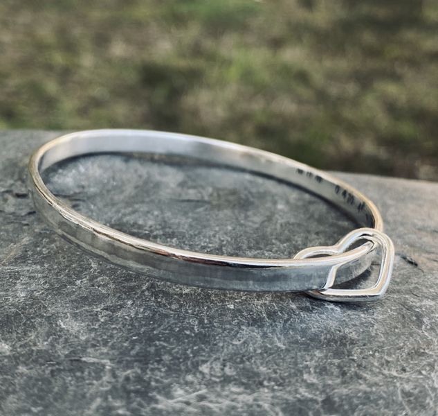 Heart bracelet made by Sarah on 1 day jewellery course at Lightwave Jewellery Studio