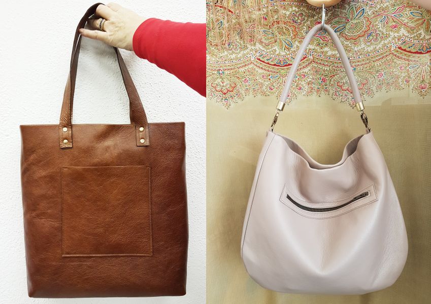 Tote or Hobo Bag - 6 leather colour choices