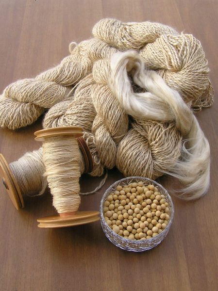 Soybean fibre and yarns